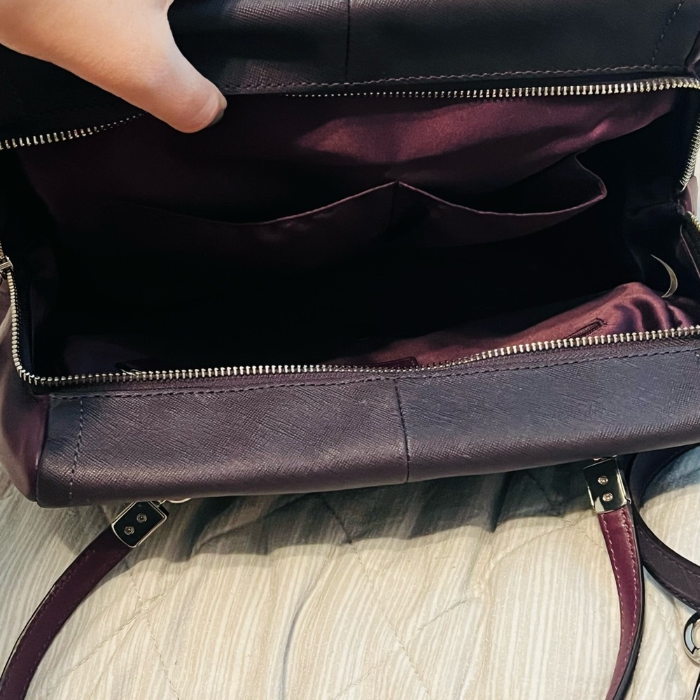 Coach Purple Two-Tone Leather Women's Bag - Picture 10 of 13